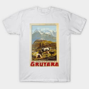 Gruyere (Gruyeres) Switzerland - Vintage Travel Poster T-Shirt